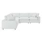 Commix 5-Piece Down Filled Overstuffed Vegan Leather Sectional Sofa