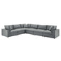 Commix 6-Piece Down Filled Overstuffed Vegan Leather Sectional Sofa