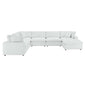 Commix 7-Piece Down Filled Overstuffed Vegan Leather Sectional Sofa