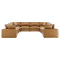 Commix 8-Piece Down Filled Overstuffed Vegan Leather Sectional Sofa