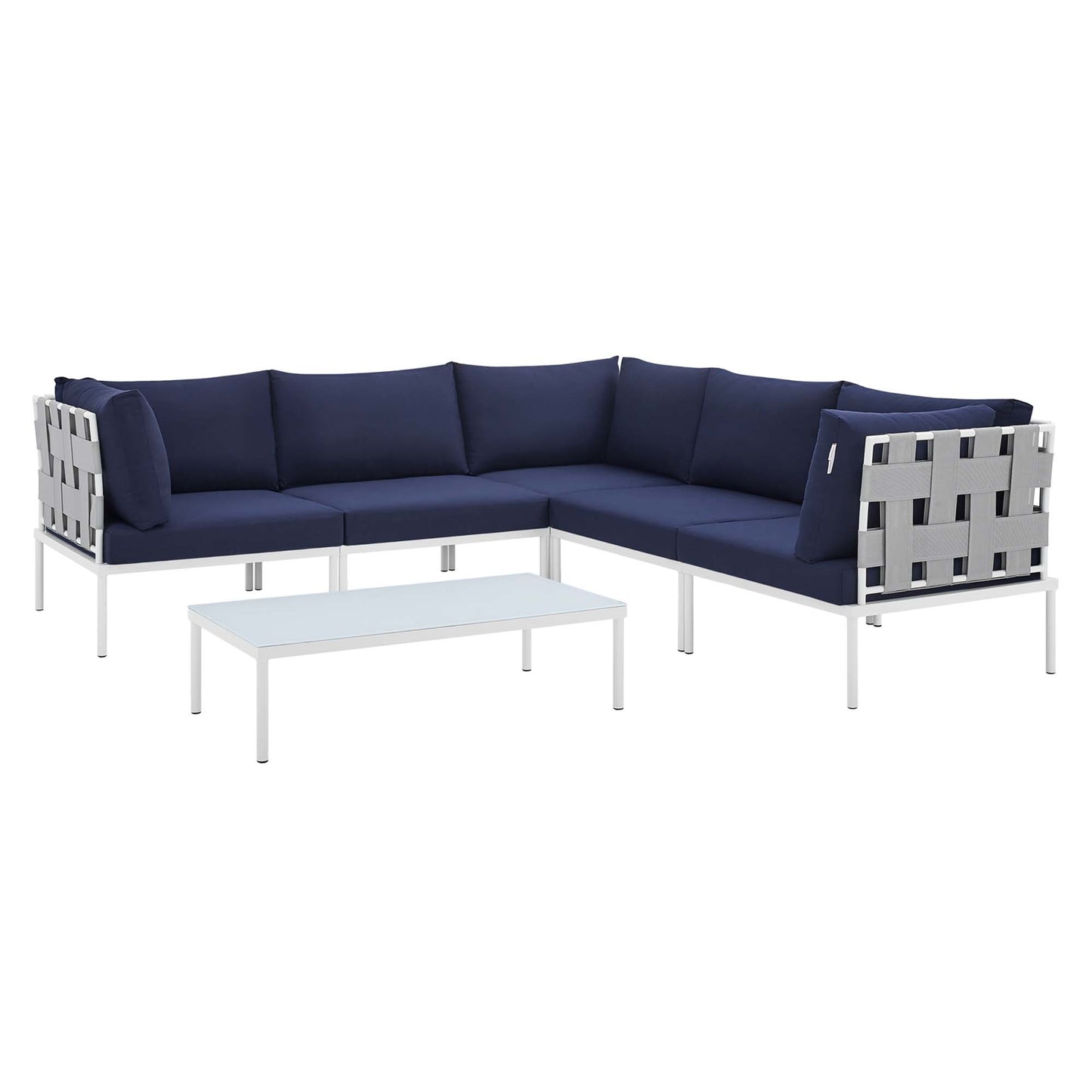 Harmony 6-Piece Sunbrella® Outdoor Patio Aluminum Sectional Sofa Set