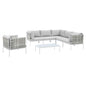 Harmony 7-Piece Sunbrella® Basket Weave Outdoor Patio Aluminum Sectional Sofa Set