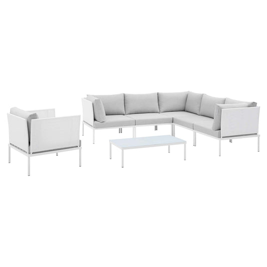 Harmony 7-Piece Sunbrella® Outdoor Patio Aluminum Sectional Sofa Set