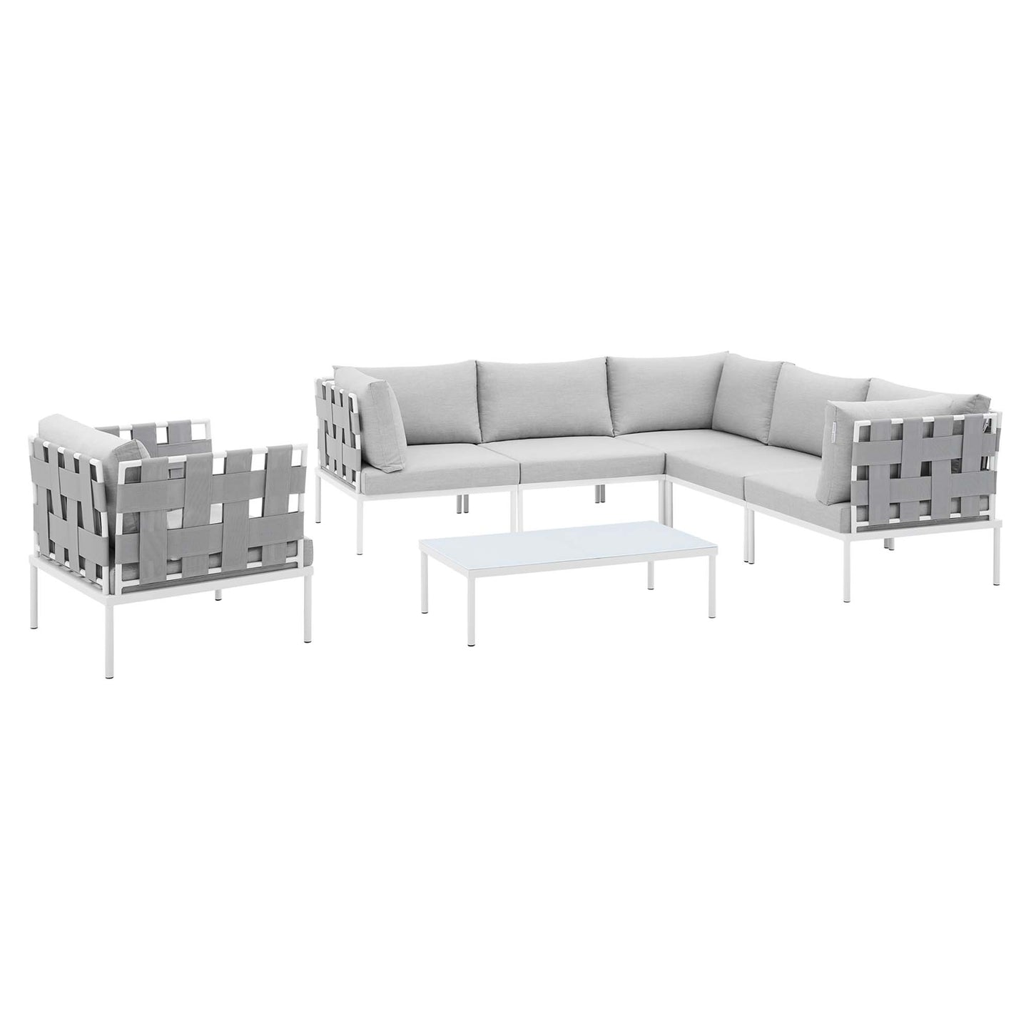 Harmony 7-Piece Sunbrella® Outdoor Patio Aluminum Sectional Sofa Set