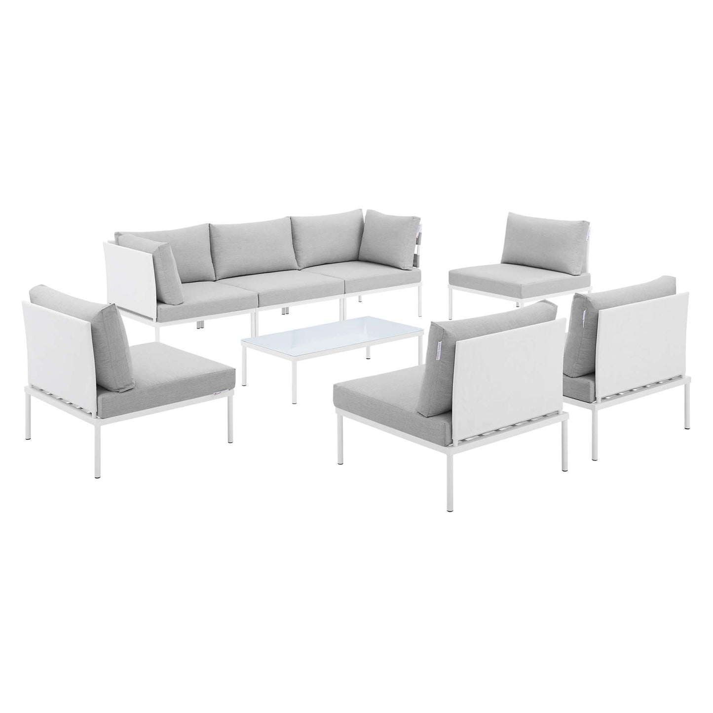 Harmony 8-Piece Sunbrella® Outdoor Patio Aluminum Sectional Sofa Set