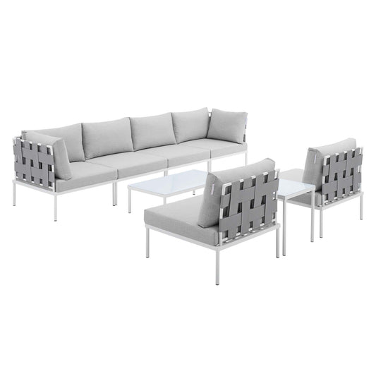 Harmony 8-Piece Sunbrella® Outdoor Patio Aluminum Sectional Sofa Set