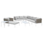 Harmony 10-Piece Sunbrella® Basket Weave Outdoor Patio Aluminum Sectional Sofa Set