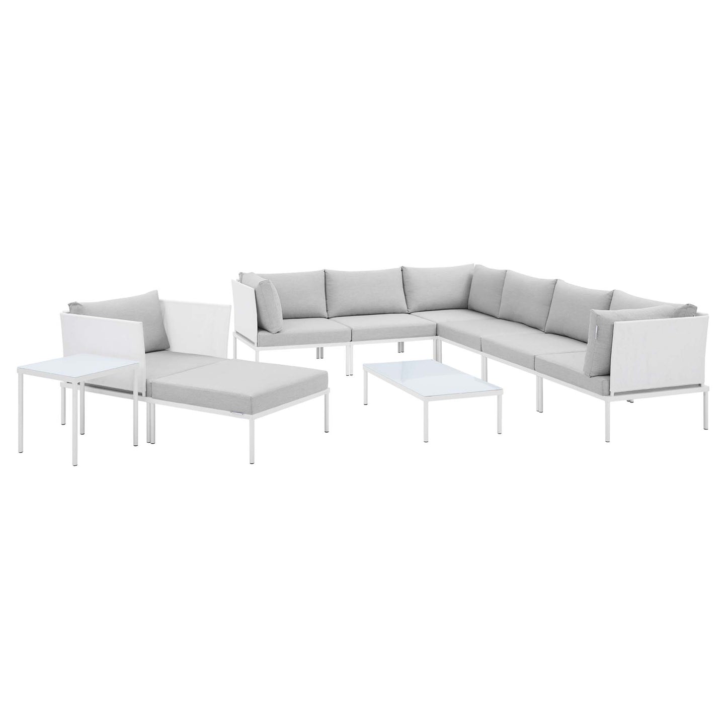 Harmony 10-Piece Sunbrella® Outdoor Patio Aluminum Sectional Sofa Set