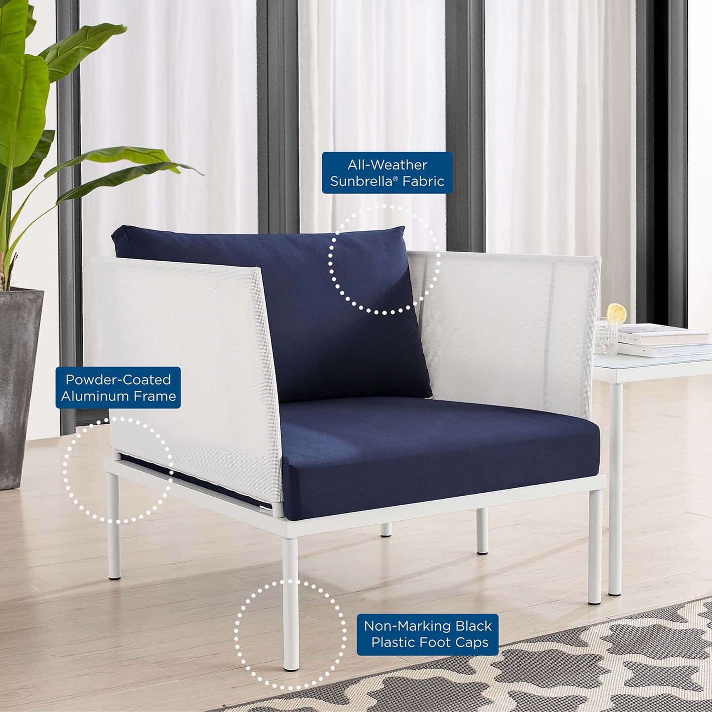 Fauteuil d'extérieur en aluminium Harmony Sunbrella® de Modway