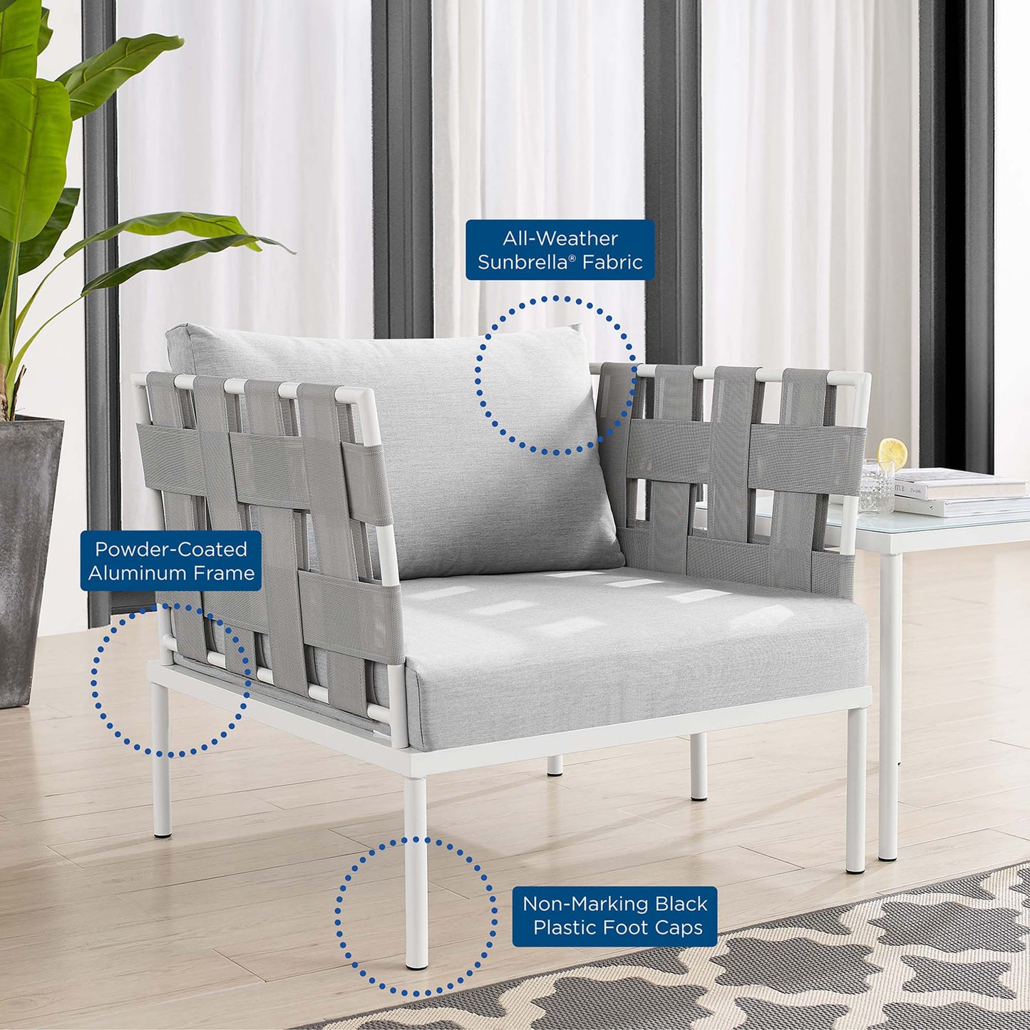 Sillón de aluminio para exteriores Harmony Sunbrella® de Modway