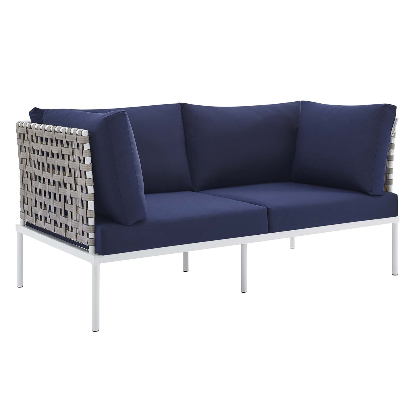 Harmony Sunbrella® Basket Weave Outdoor Patio Aluminum Loveseat