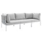 Harmony Sunbrella® Basket Weave Outdoor Patio Aluminum Sofa