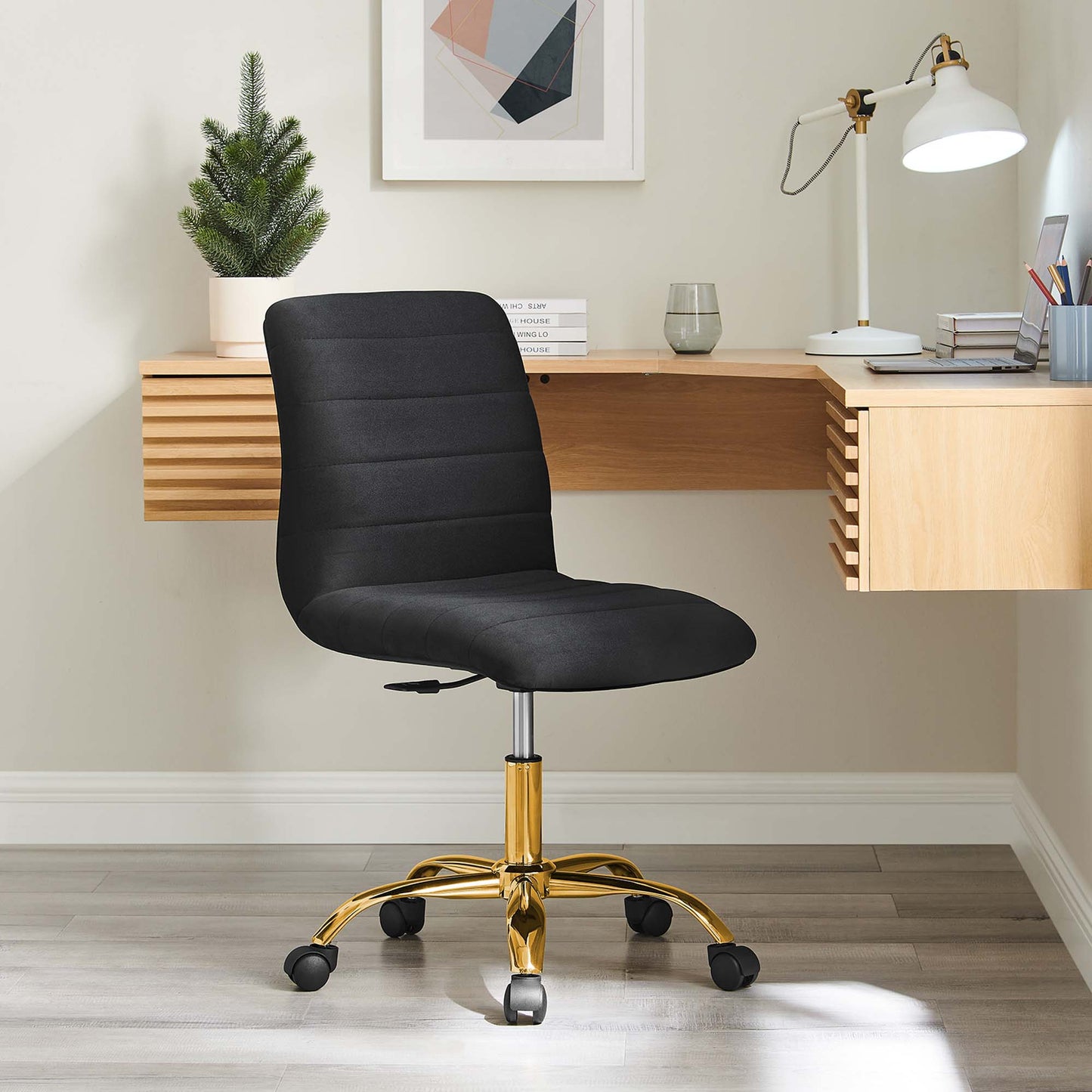 Ripple Armless Performance Velvet Office Chair