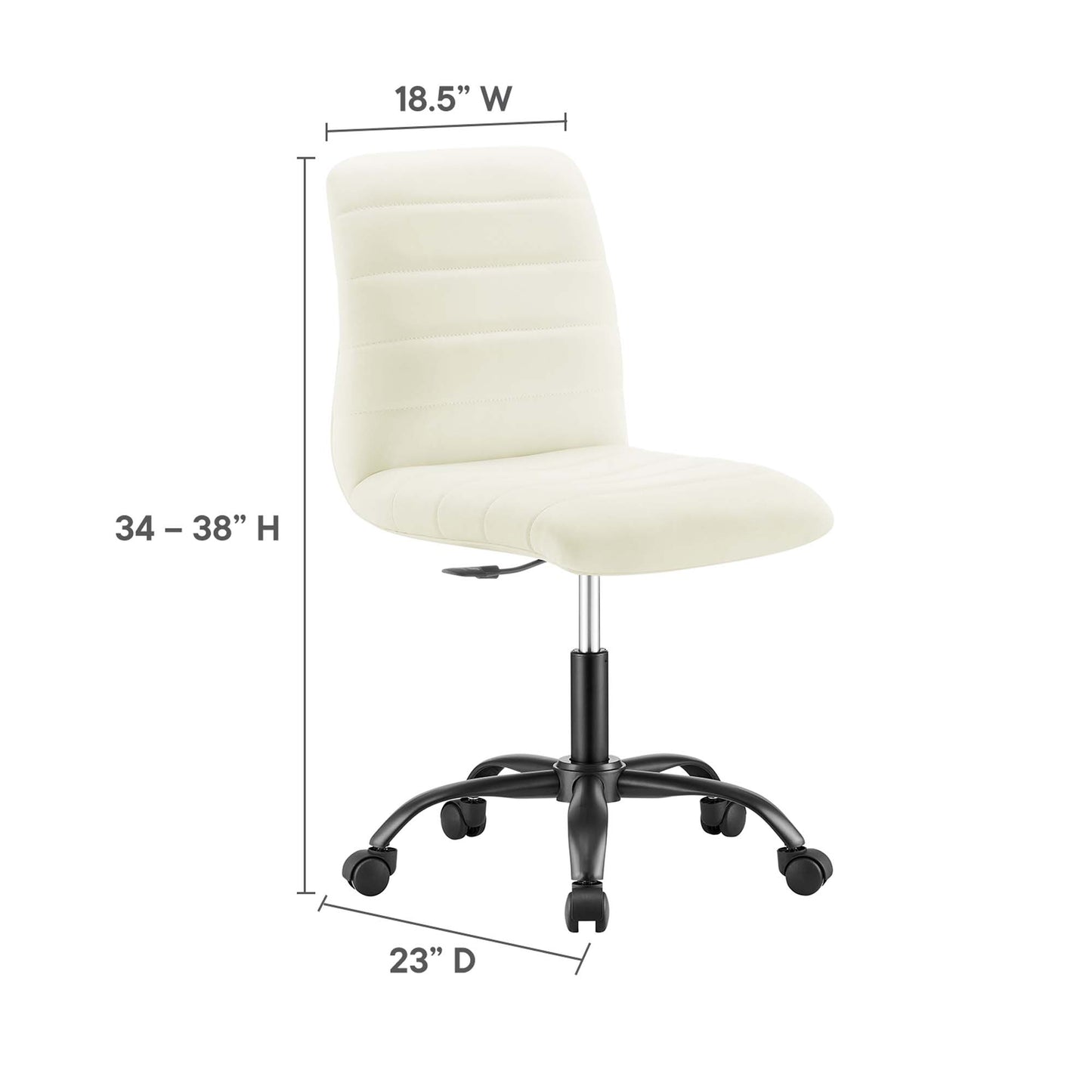 Ripple Armless Vegan Leather Office Chair