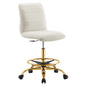 Ripple Armless Performance Velvet Drafting Chair