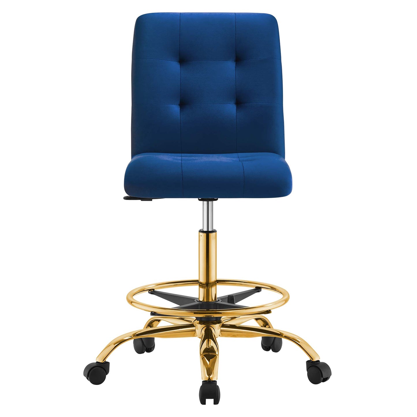 Prim Armless Performance Velvet Drafting Chair