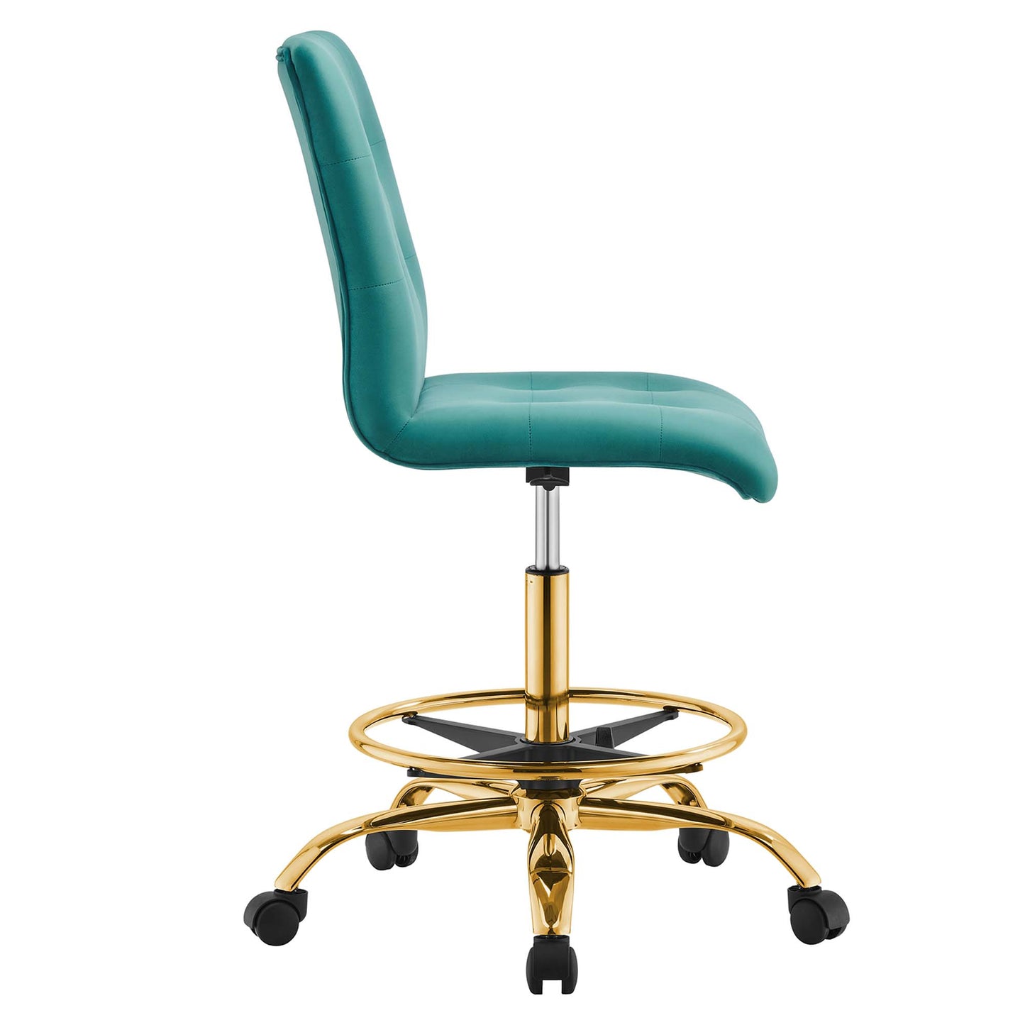 Prim Armless Performance Velvet Drafting Chair