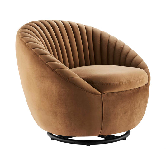 Whirr Tufted Performance Velvet Swivel Chair