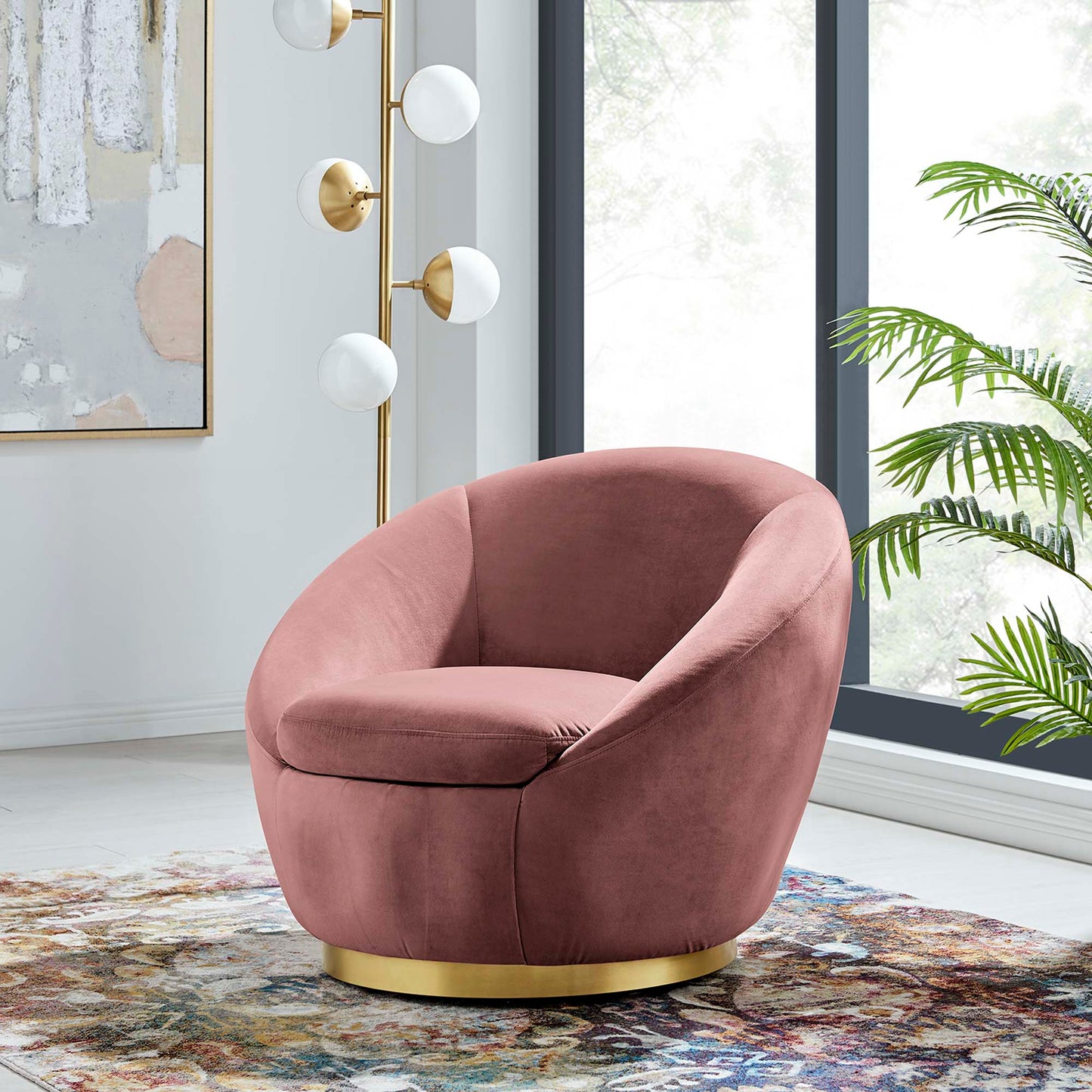 Buttercup Performance Velvet Swivel Chair