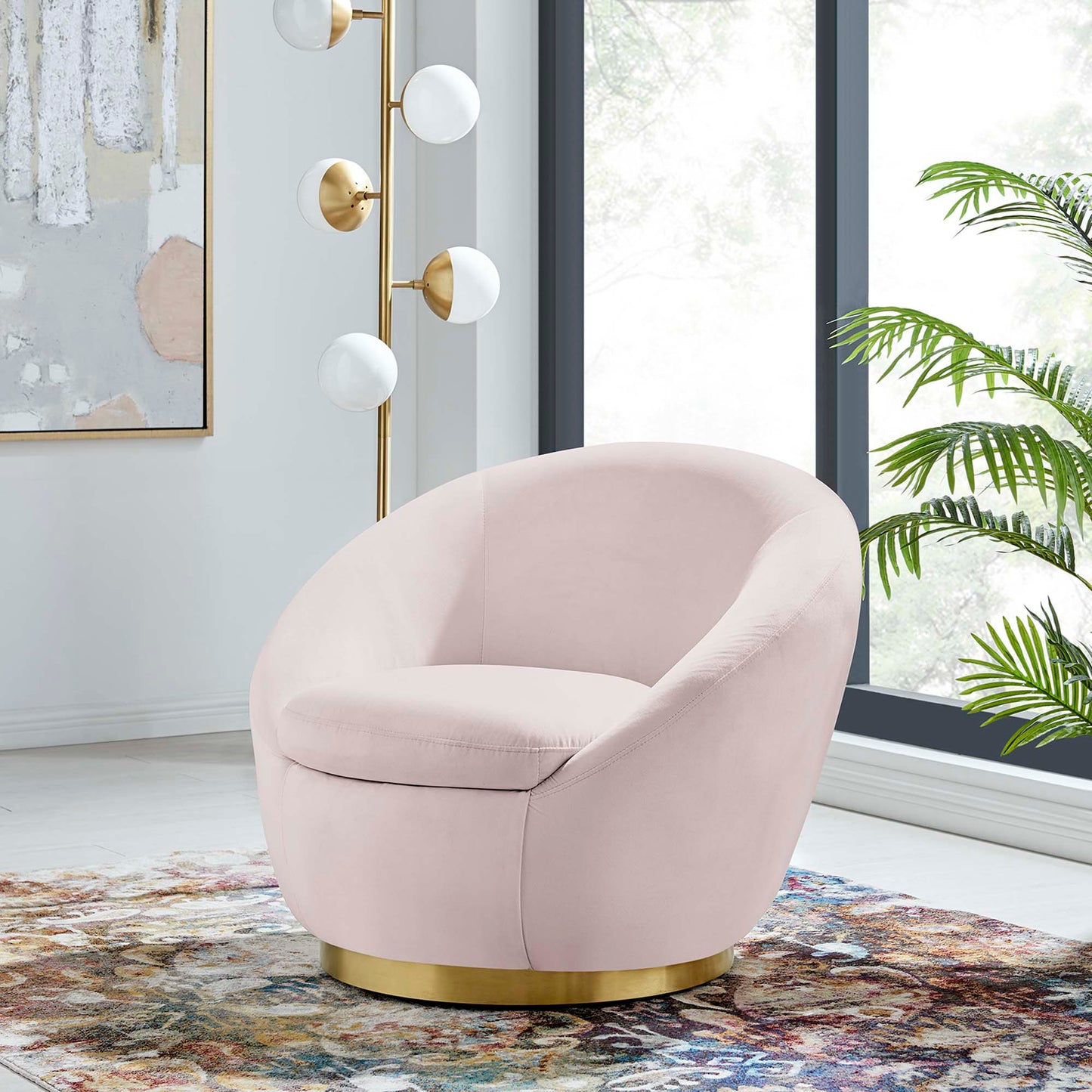 Buttercup Performance Velvet Swivel Chair