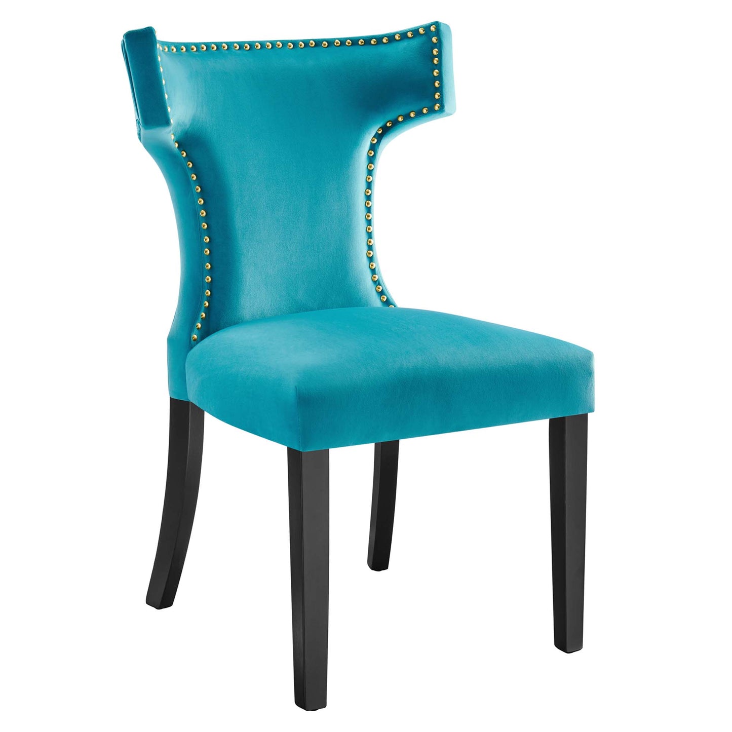 Curve Performance Velvet Dining Chairs Set of 2