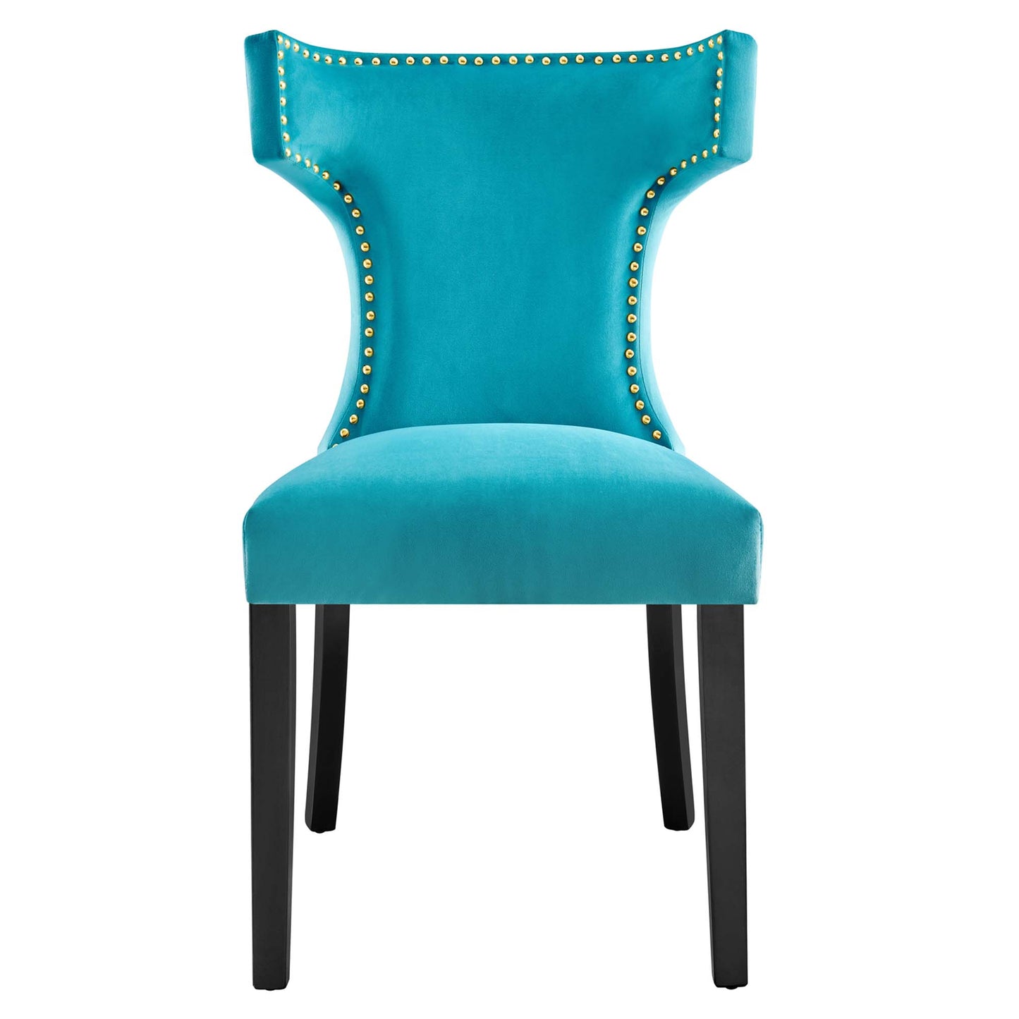 Curve Performance Velvet Dining Chairs Set of 2