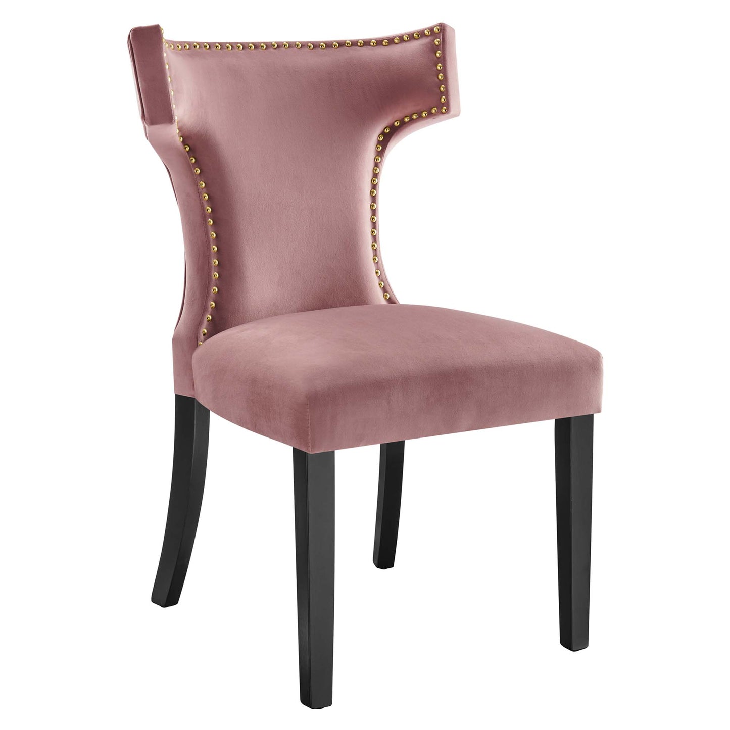 Curve Performance Velvet Dining Chairs Set of 2