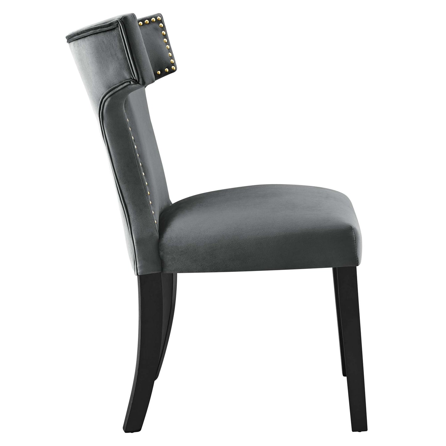 Curve Performance Velvet Dining Chairs Set of 2