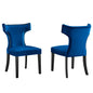 Curve Performance Velvet Dining Chairs Set of 2