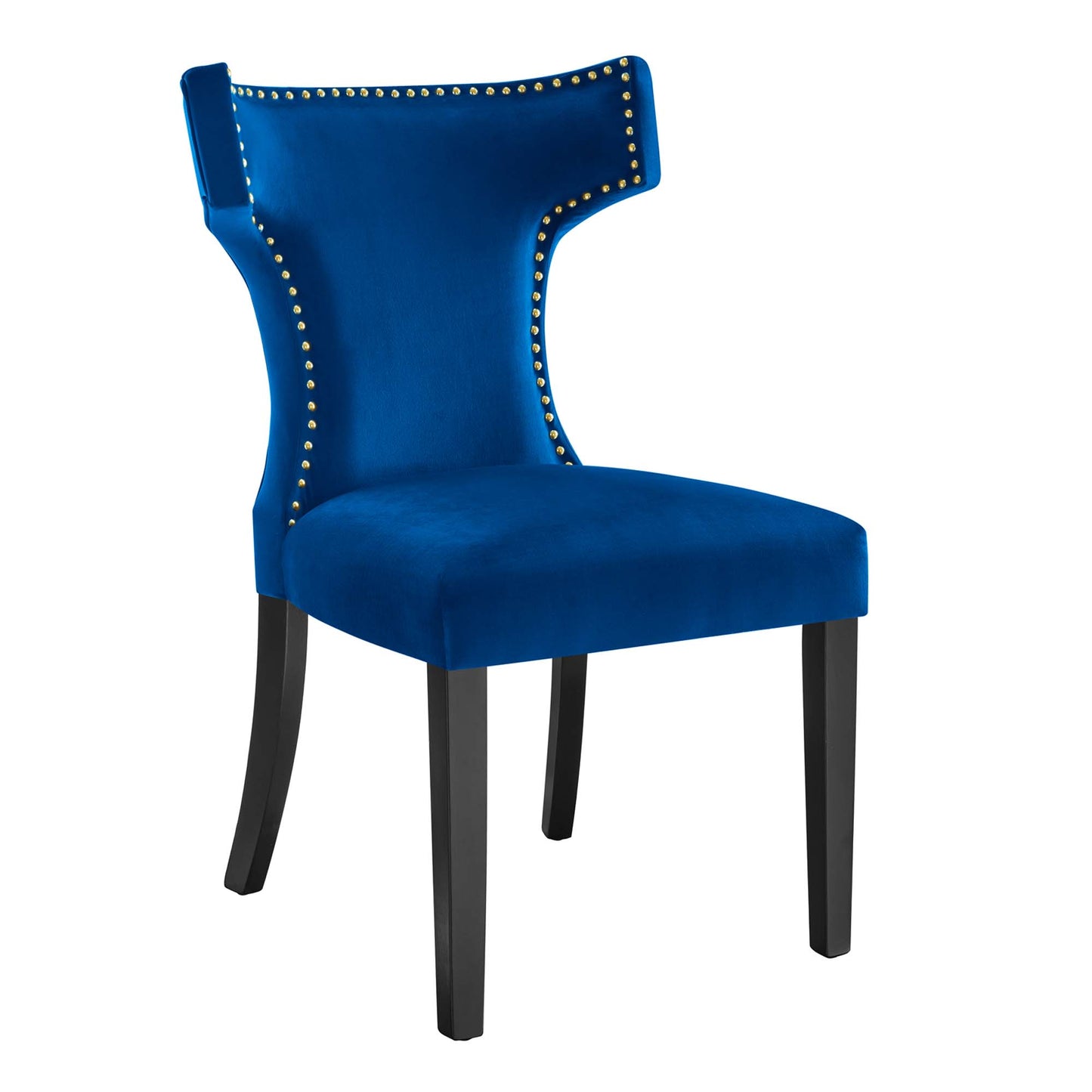 Curve Performance Velvet Dining Chairs Set of 2