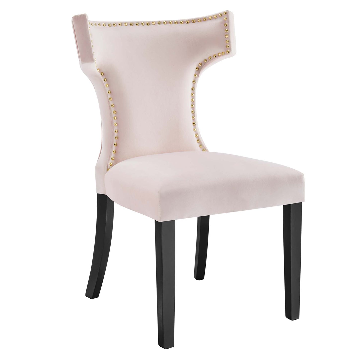 Curve Performance Velvet Dining Chairs Set of 2