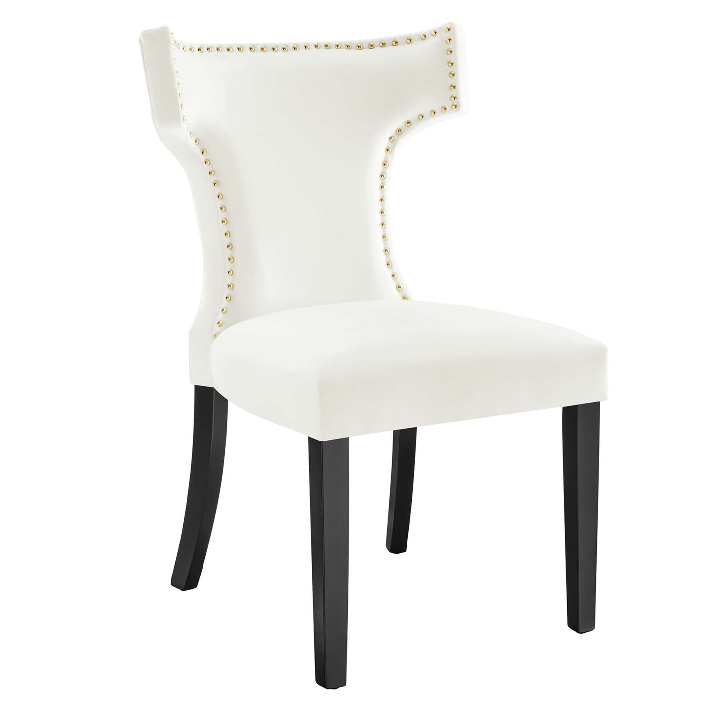 Curve Performance Velvet Dining Chairs Set of 2