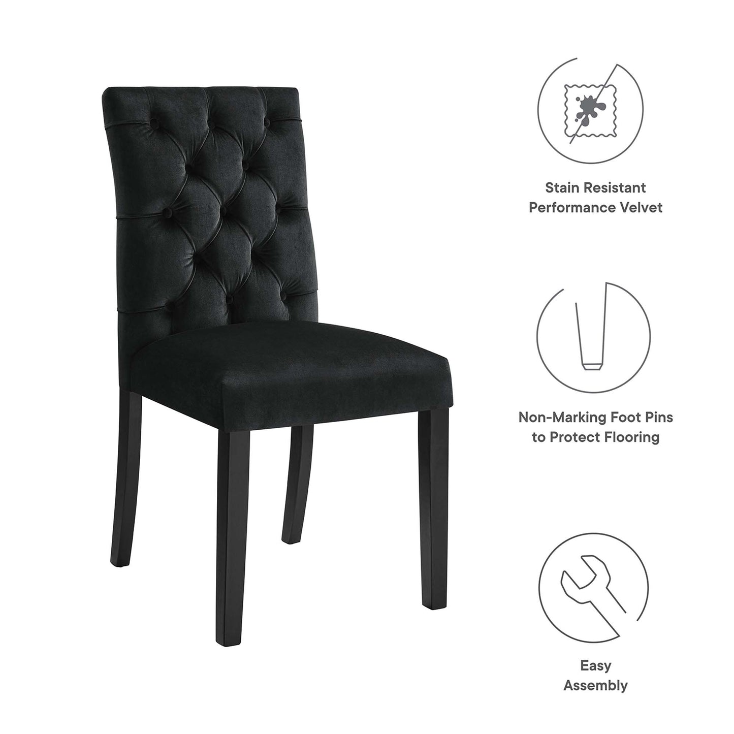 Duchess Performance Velvet Dining Chairs Set of 2