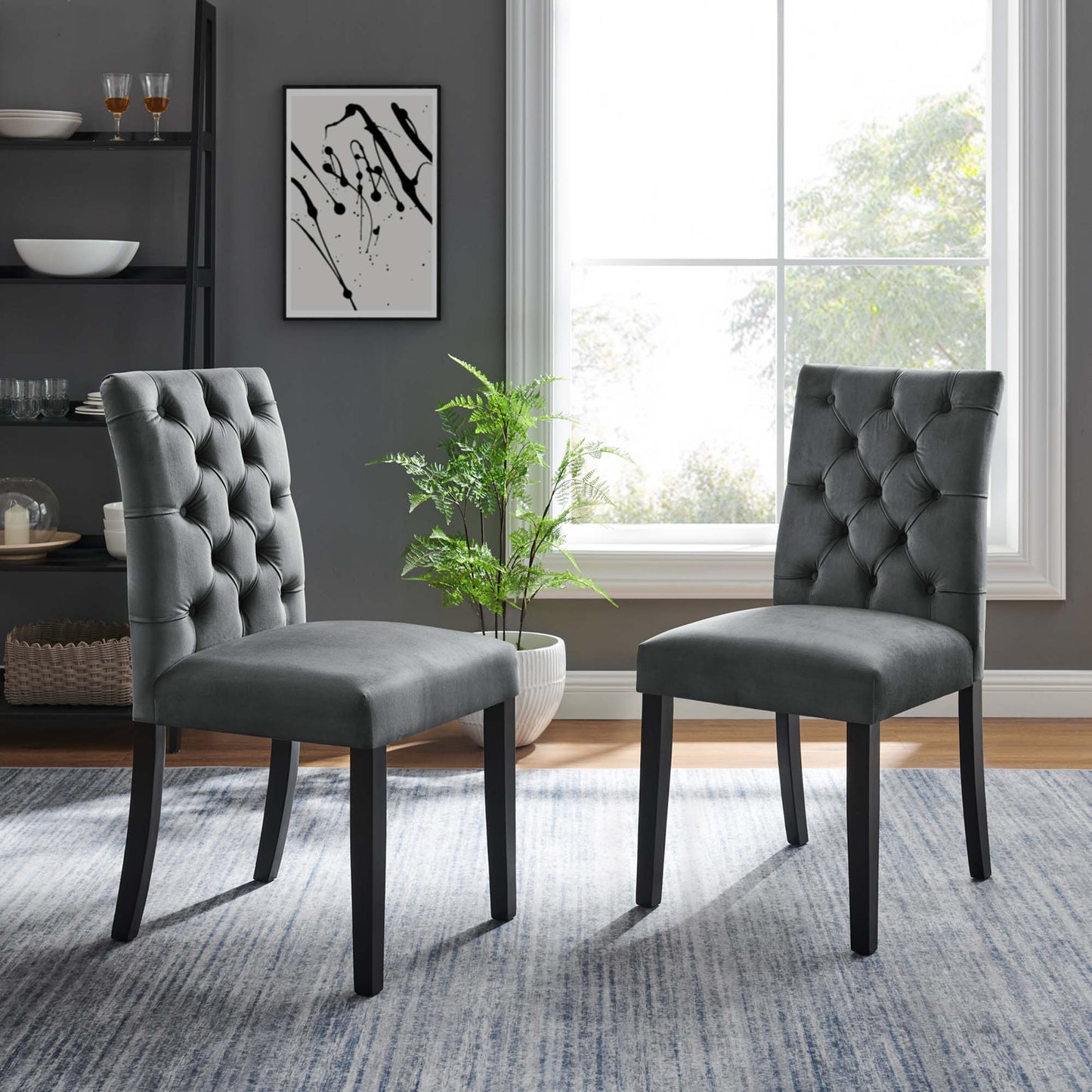 Duchess Performance Velvet Dining Chairs Set of 2