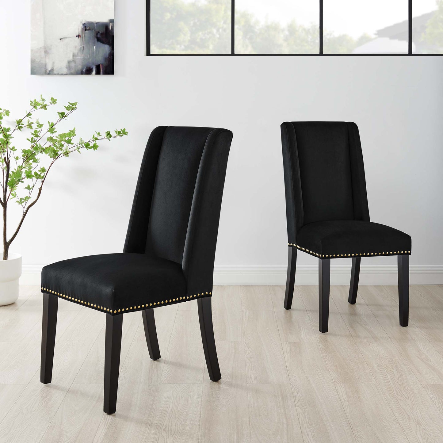 Baron Performance Velvet Dining Chairs Set of 2