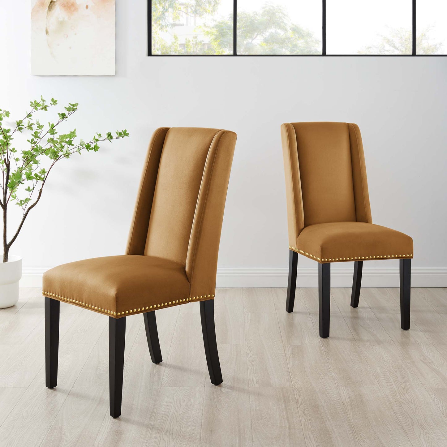 Baron Performance Velvet Dining Chairs Set of 2