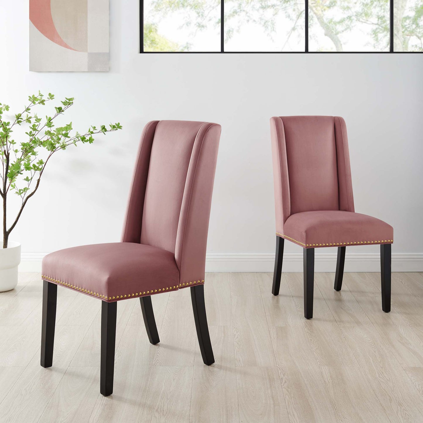 Baron Performance Velvet Dining Chairs Set of 2