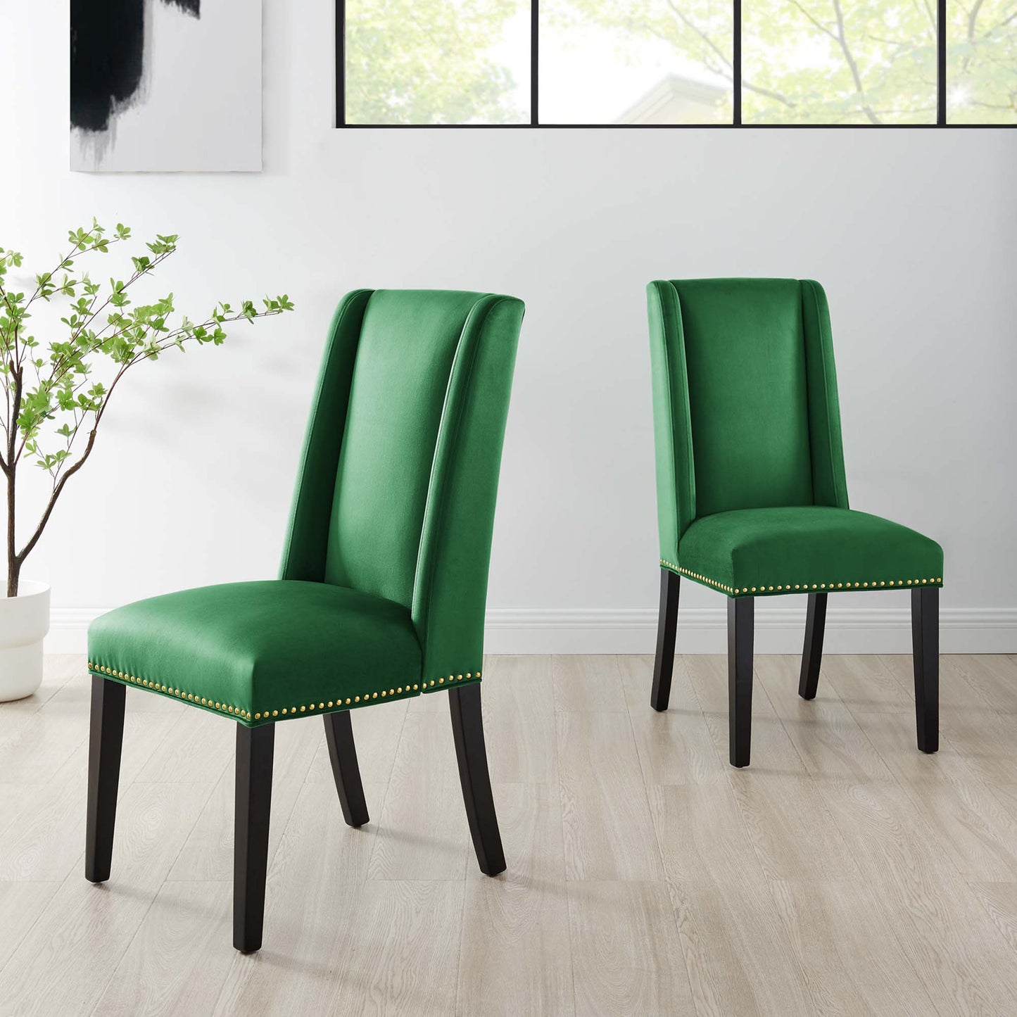 Baron Performance Velvet Dining Chairs Set of 2