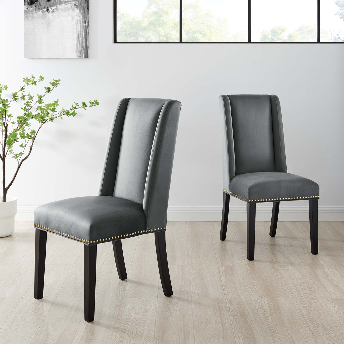 Baron Performance Velvet Dining Chairs Set of 2