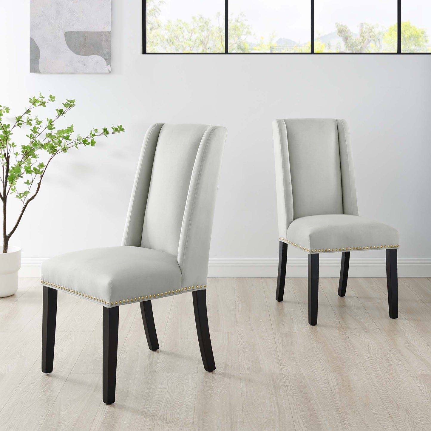 Baron Performance Velvet Dining Chairs Set of 2