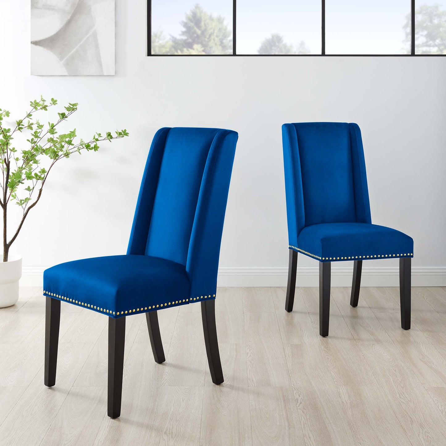 Baron Performance Velvet Dining Chairs Set of 2