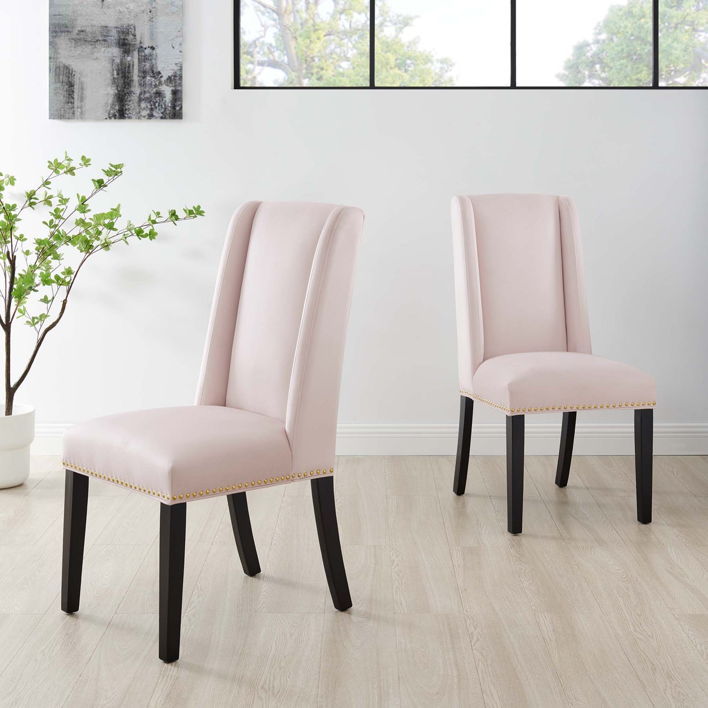 Baron Performance Velvet Dining Chairs Set of 2