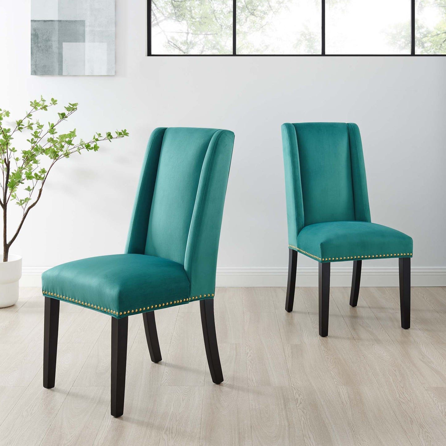 Baron Performance Velvet Dining Chairs Set of 2