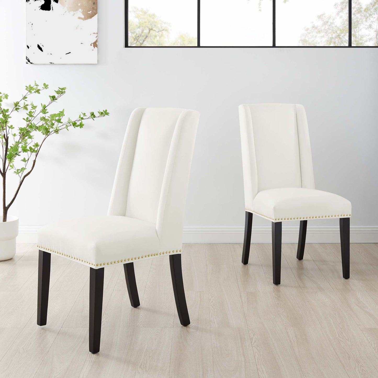 Baron Performance Velvet Dining Chairs Set of 2