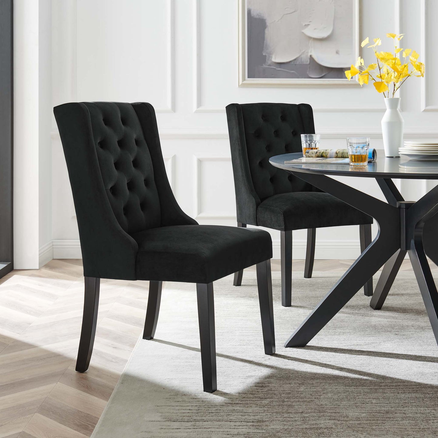 Baronet Performance Velvet Dining Chairs Set of 2