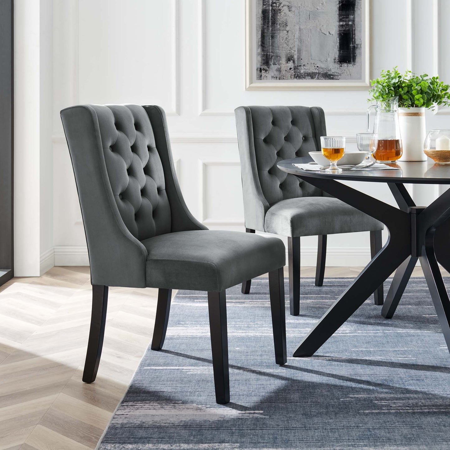 Baronet Performance Velvet Dining Chairs Set of 2