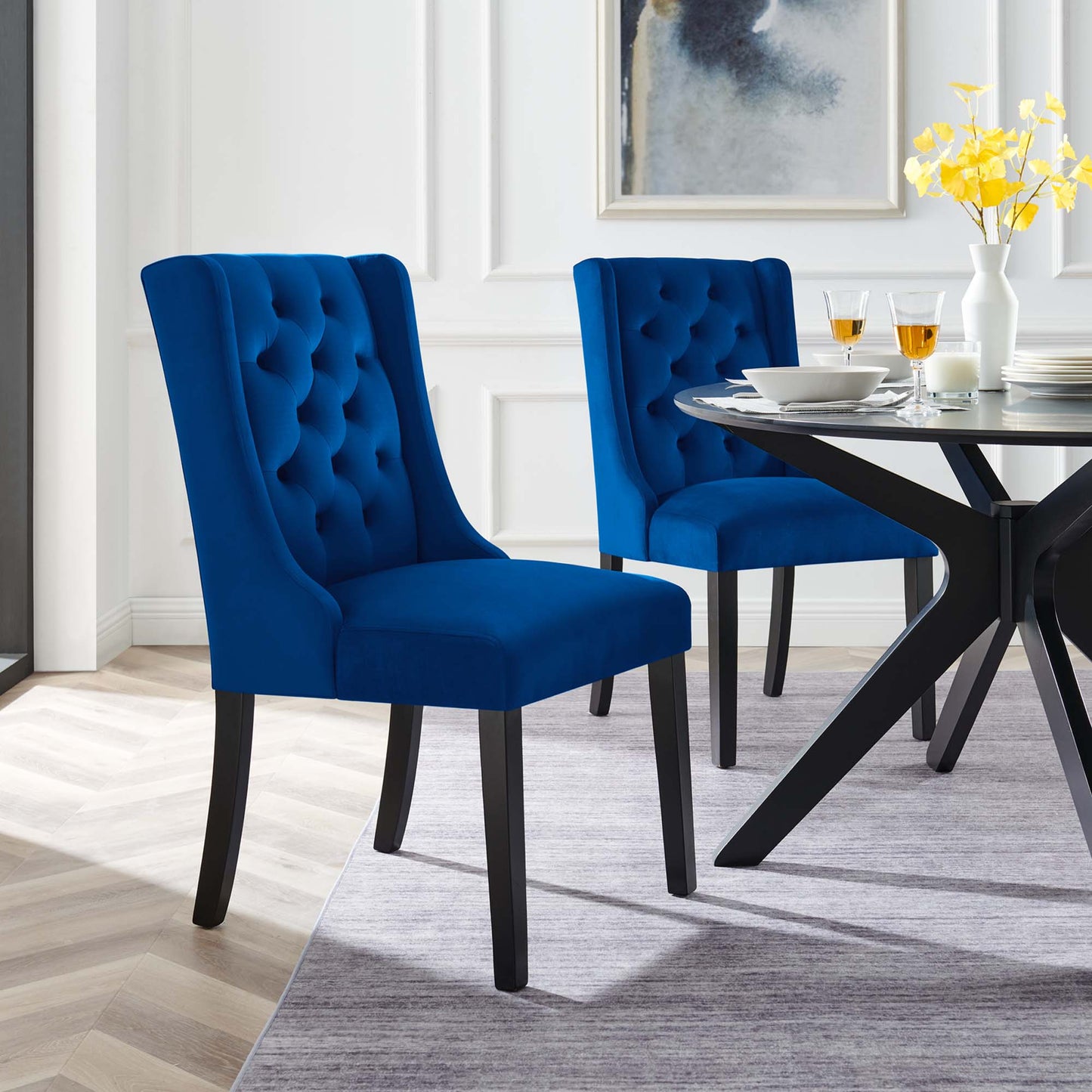 Baronet Performance Velvet Dining Chairs Set of 2