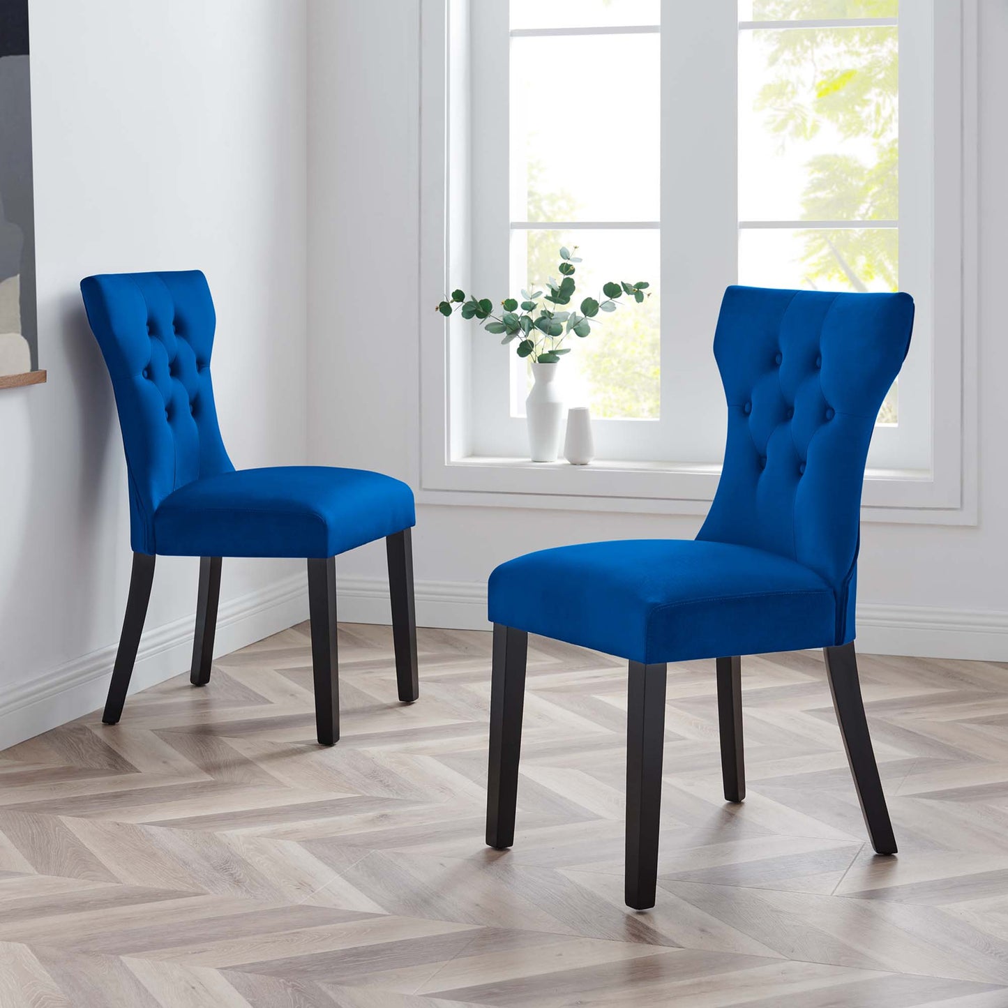 Silhouette Performance Velvet Dining Chairs Set of 2