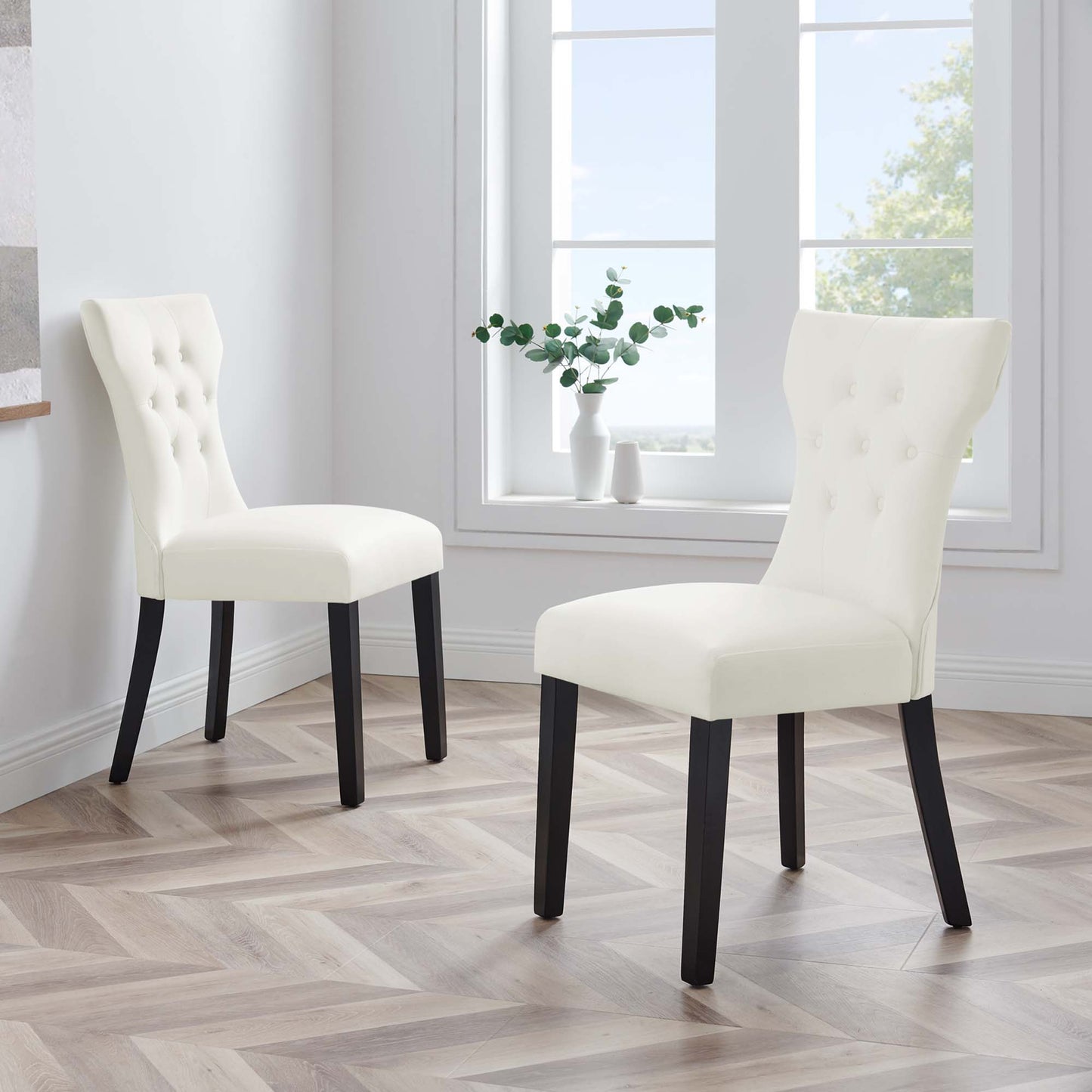 Silhouette Performance Velvet Dining Chairs Set of 2