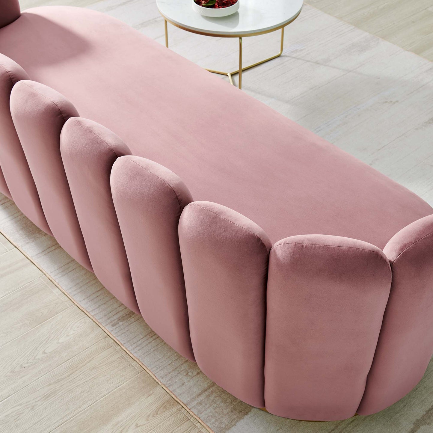 Victoria Channel Tufted Performance Velvet Sofa